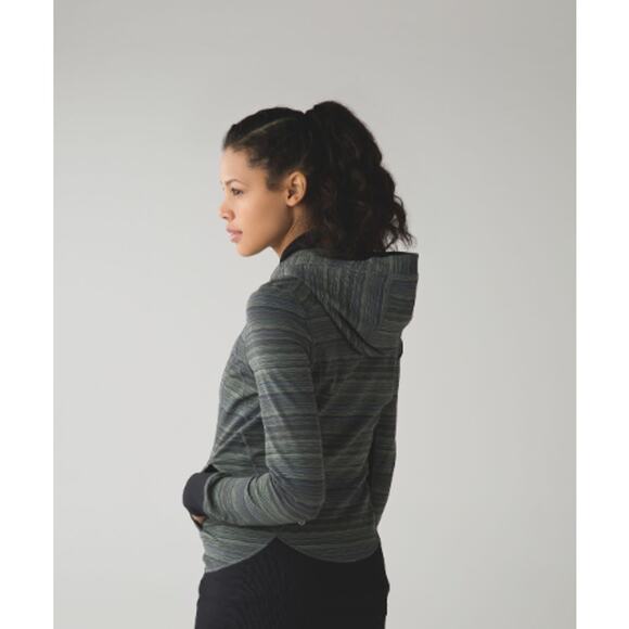 Lululemon Daily Practice Jacket Space Dye Twist Dark Slate Fatigue Green Black - Picture 3 of 8